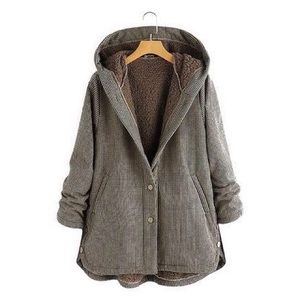 Plaid Furry Lined Hooded Swing Coat